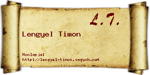 Lengyel Timon névjegykártya